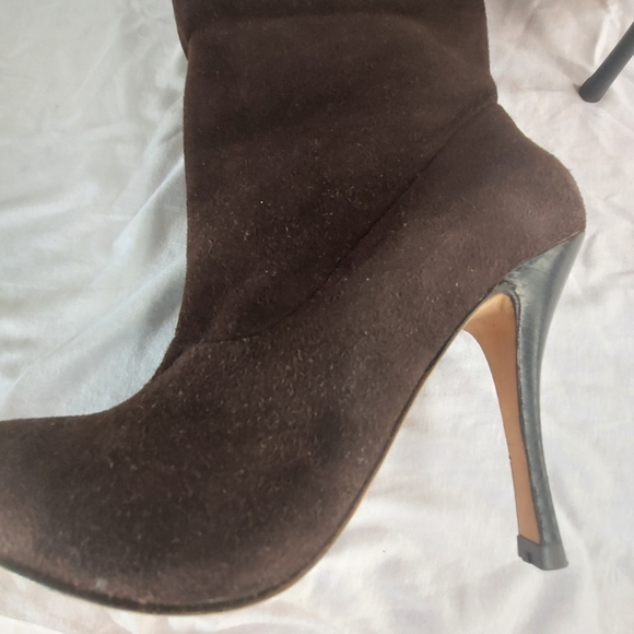 Dolce Vita Brown Suede Leather Heeled Boots - Picture 9 of 15